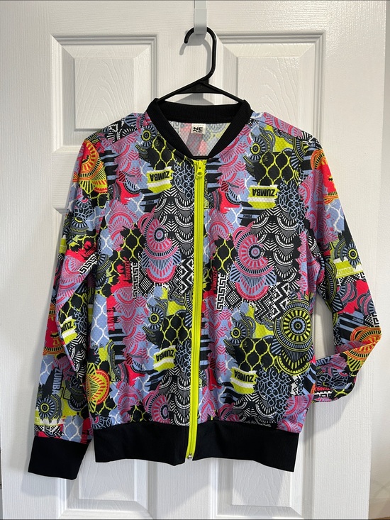 Zumba Fitness Jackets & Blazers - Zumba Fitness Neon Multicolor Bomber Jacket